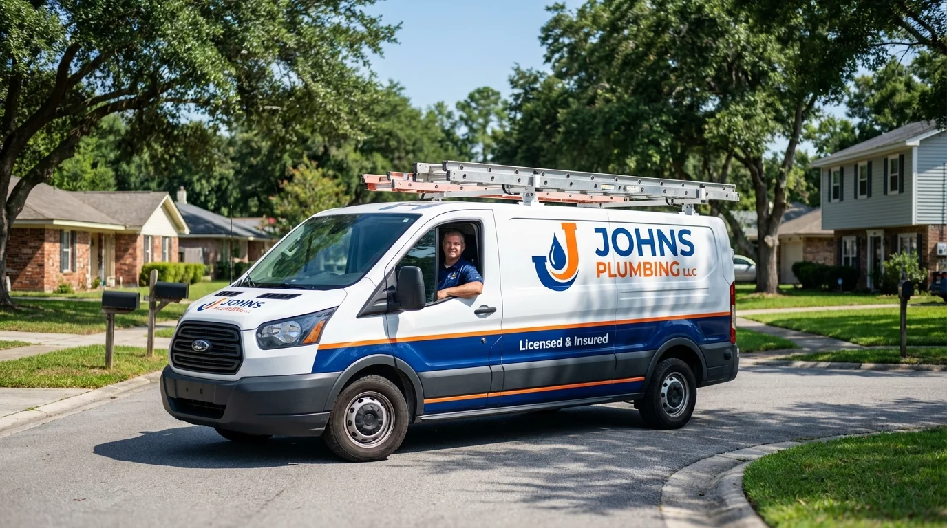 Johns Plumbing LLC service van in Coal Valley, IL